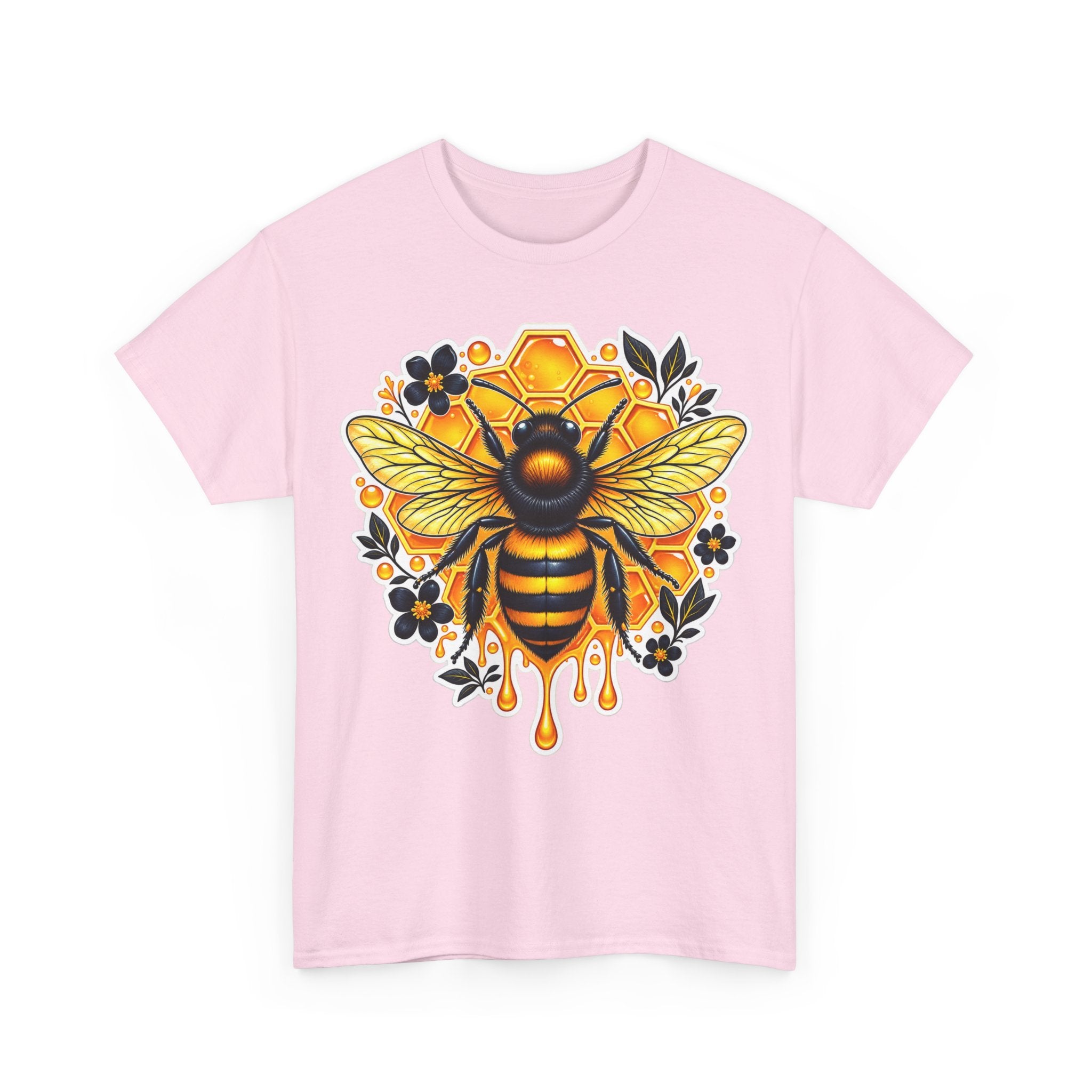 Manchester Bee Honeycomb T‑Shirt — Floral Dripping Honey Graphic Tee