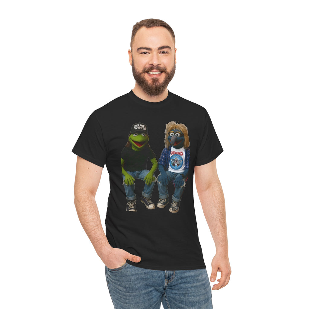 Kermit & Gonzo Waynes World Inspired Character Graphic T-Shirt