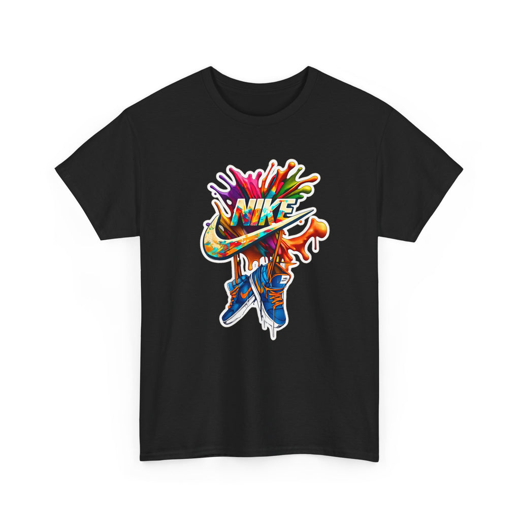 Nike Inspired Splash Graphic Tee — Colorful Sneaker Streetwear T-Shirt