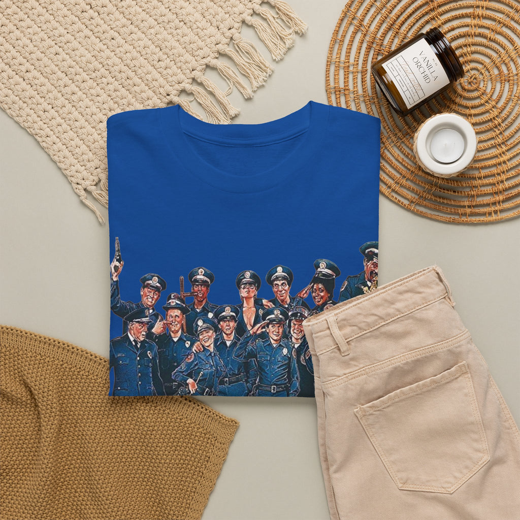 Police Academy Movie Inspired Cotton T‑Shirt — Retro Squad Photo Tee