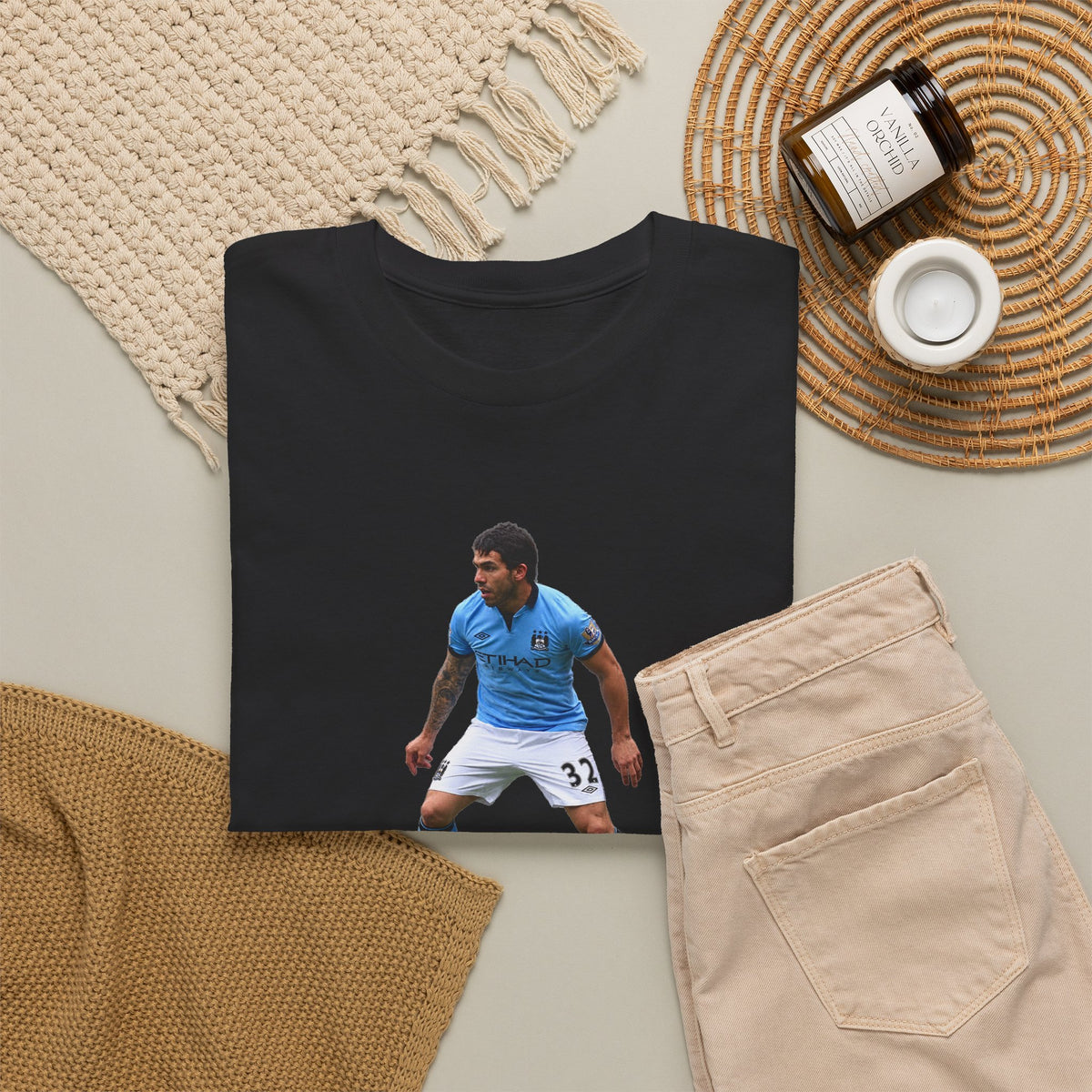 Carlos Tevez Manchester City Legend Cotton T-Shirt