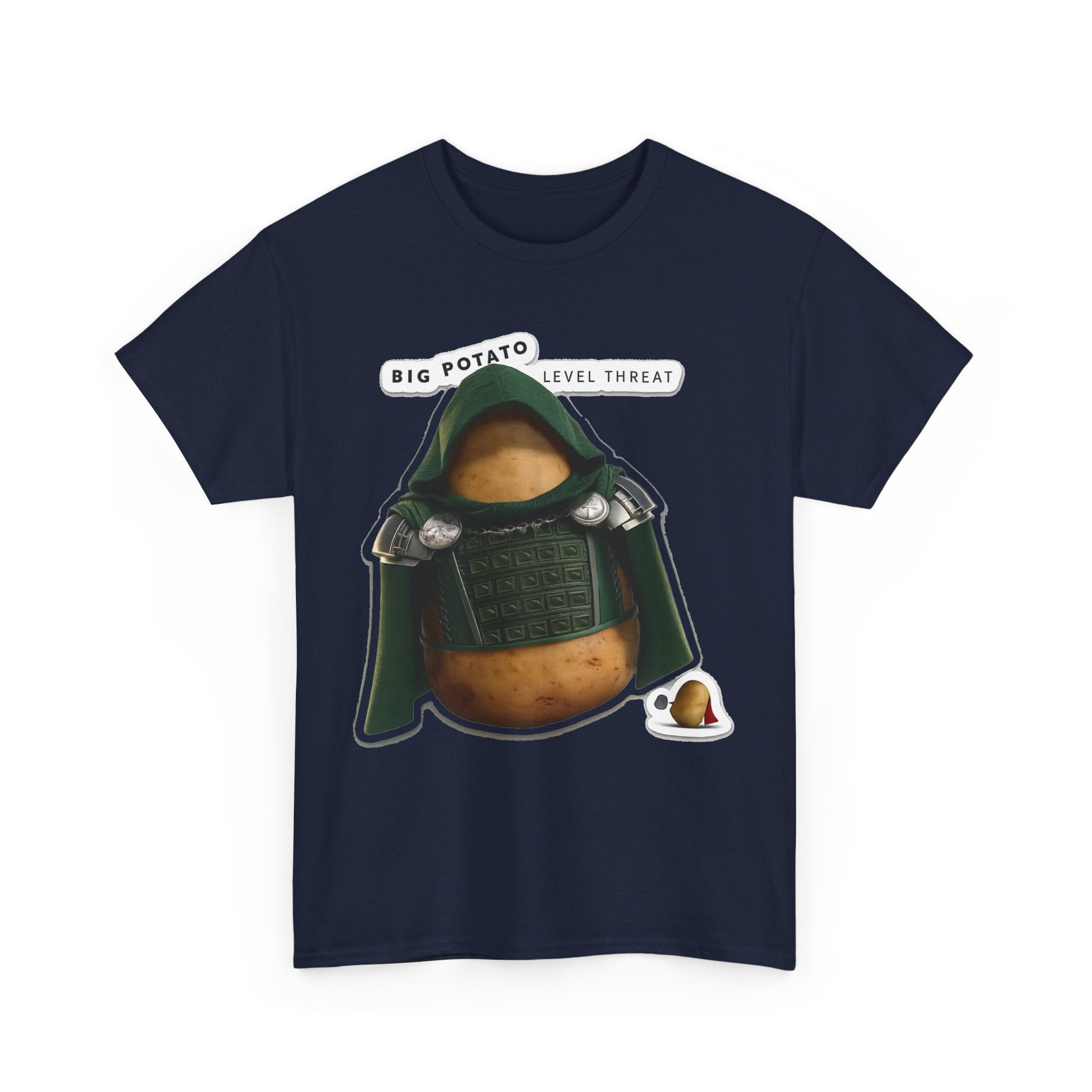 Big Potato "Level Threat" Doom Tee — Funny Potato Soldier Graphic T-Shirt