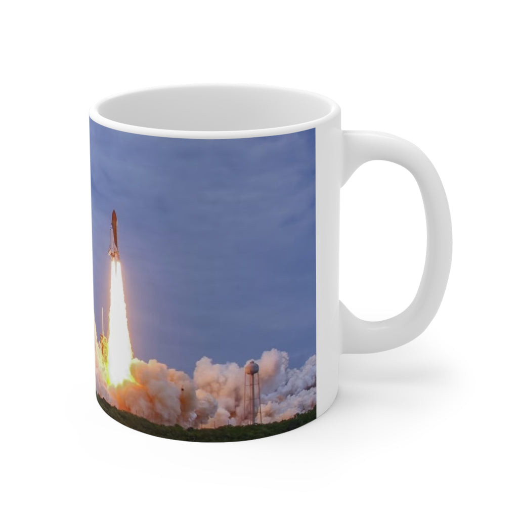 Space Shuttle Rocket Launch Ceramic Mug — Space Shuttle Coffee Cup (11oz & 15oz)