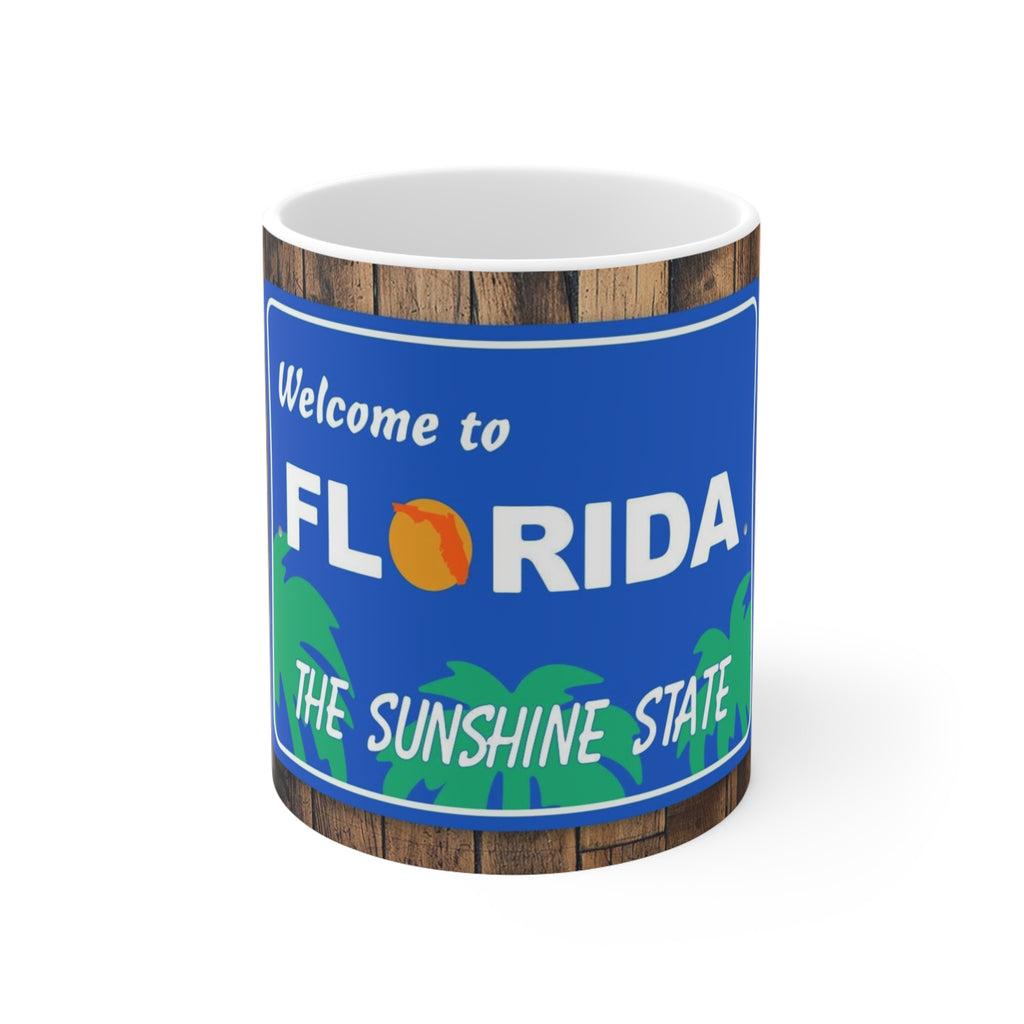 Florida 'Welcome to Florida - The Sunshine State' Ceramic Coffee Mug (11oz, 15oz)