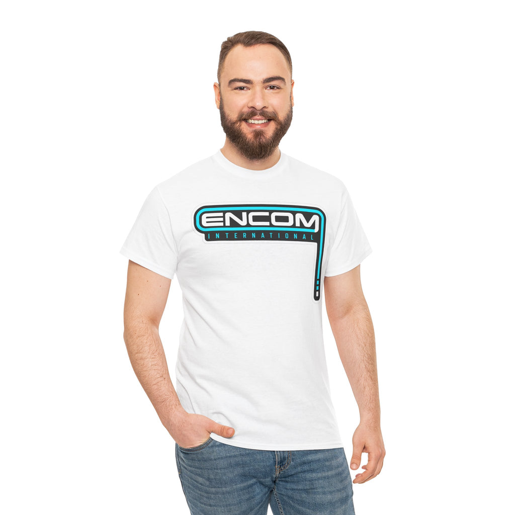 ENCOM International Logo Cotton T-Shirt — Retro Tech Gaming Tee