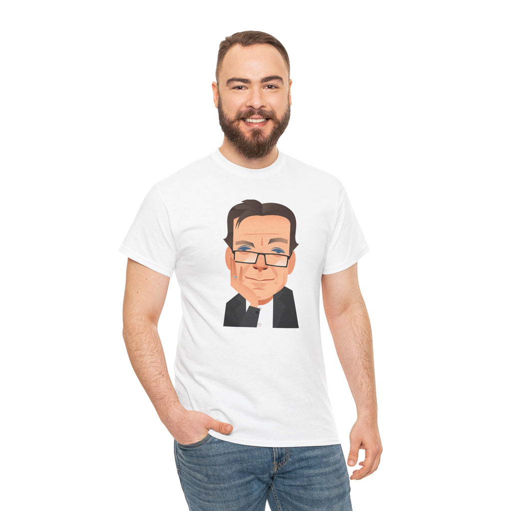 Tony Wilson Manchester Legend Caricature Gentleman Face Cotton T-Shirt
