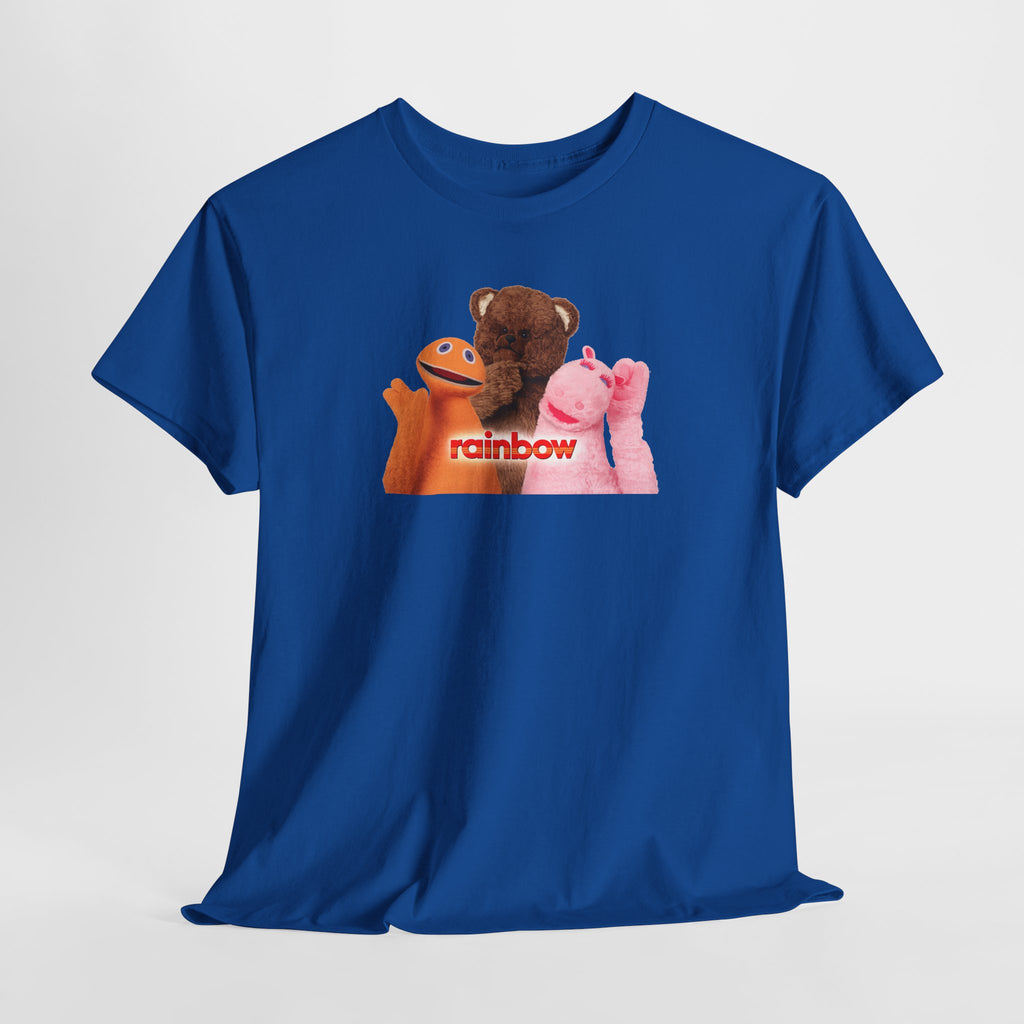 Rainbow Kids TV Zippy, George and Bungle Puppets T-Shirt — Cute Teddy & Hand Puppets Graphic Tee