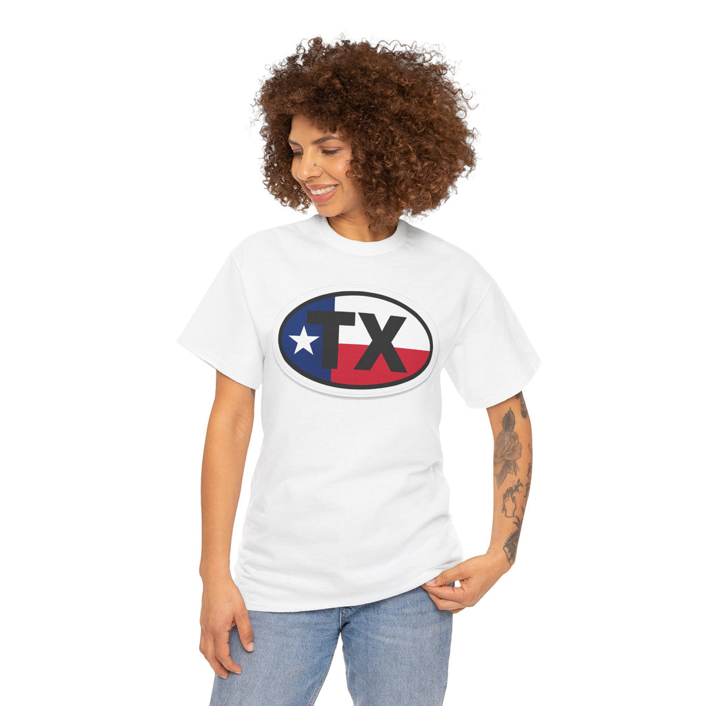 Texas Flag TX Oval T-Shirt — Patriotic Lone Star Tee