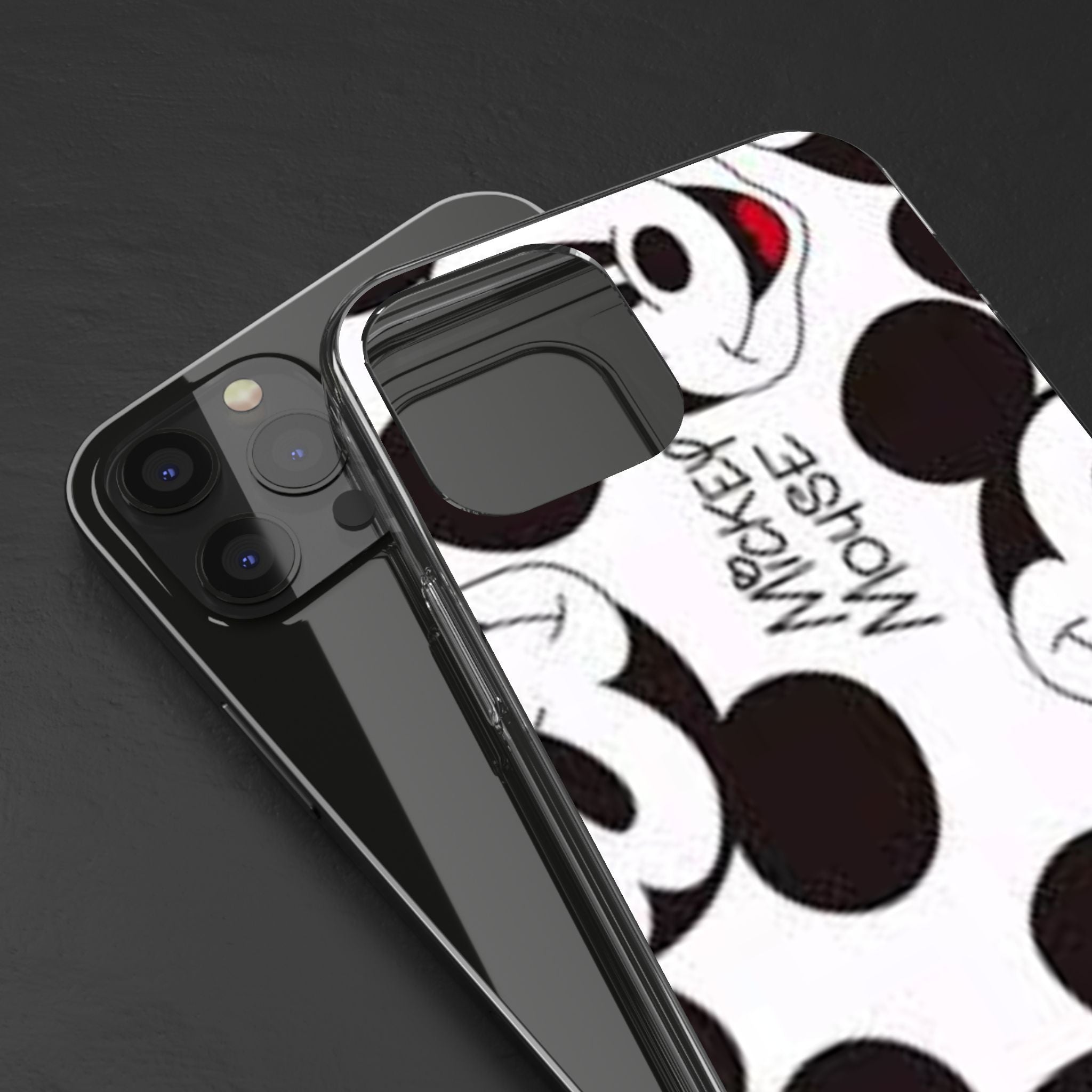 Mickey Mouse Clear Phone Case – Retro Cartoon Pattern Clear Case