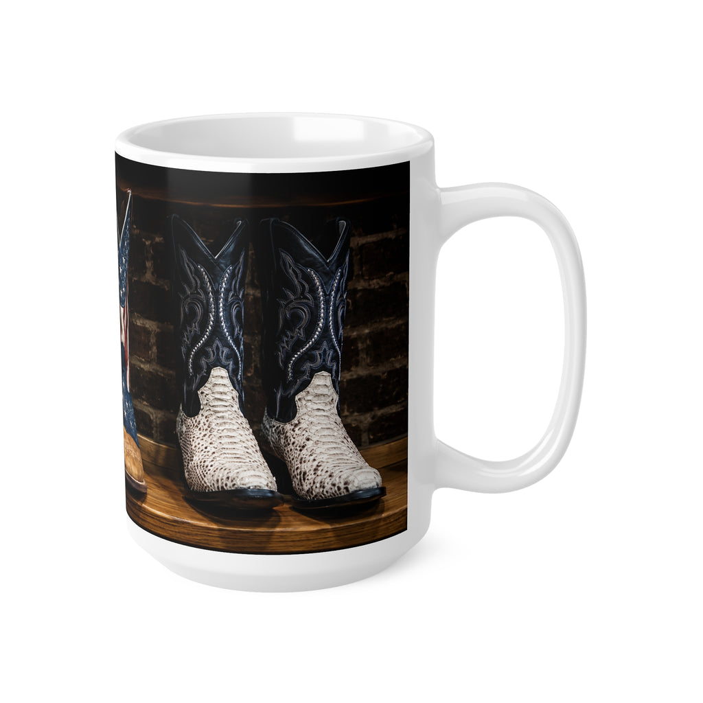 American Flag Cowboy Boots Ceramic Coffee Mug — 11oz & 15oz