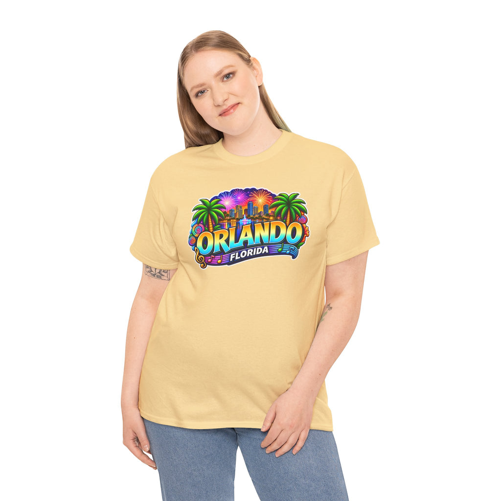 Orlando Florida Retro Sunset Palm Cotton T-Shirt