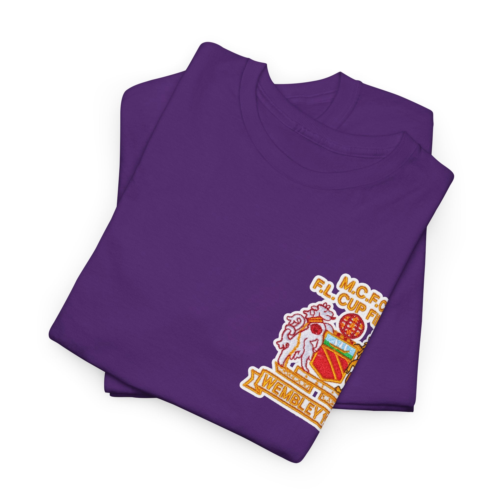 Manchester City 1976 League Cup Final Crest Cotton T‑Shirt — Vintage Football Fan Tee