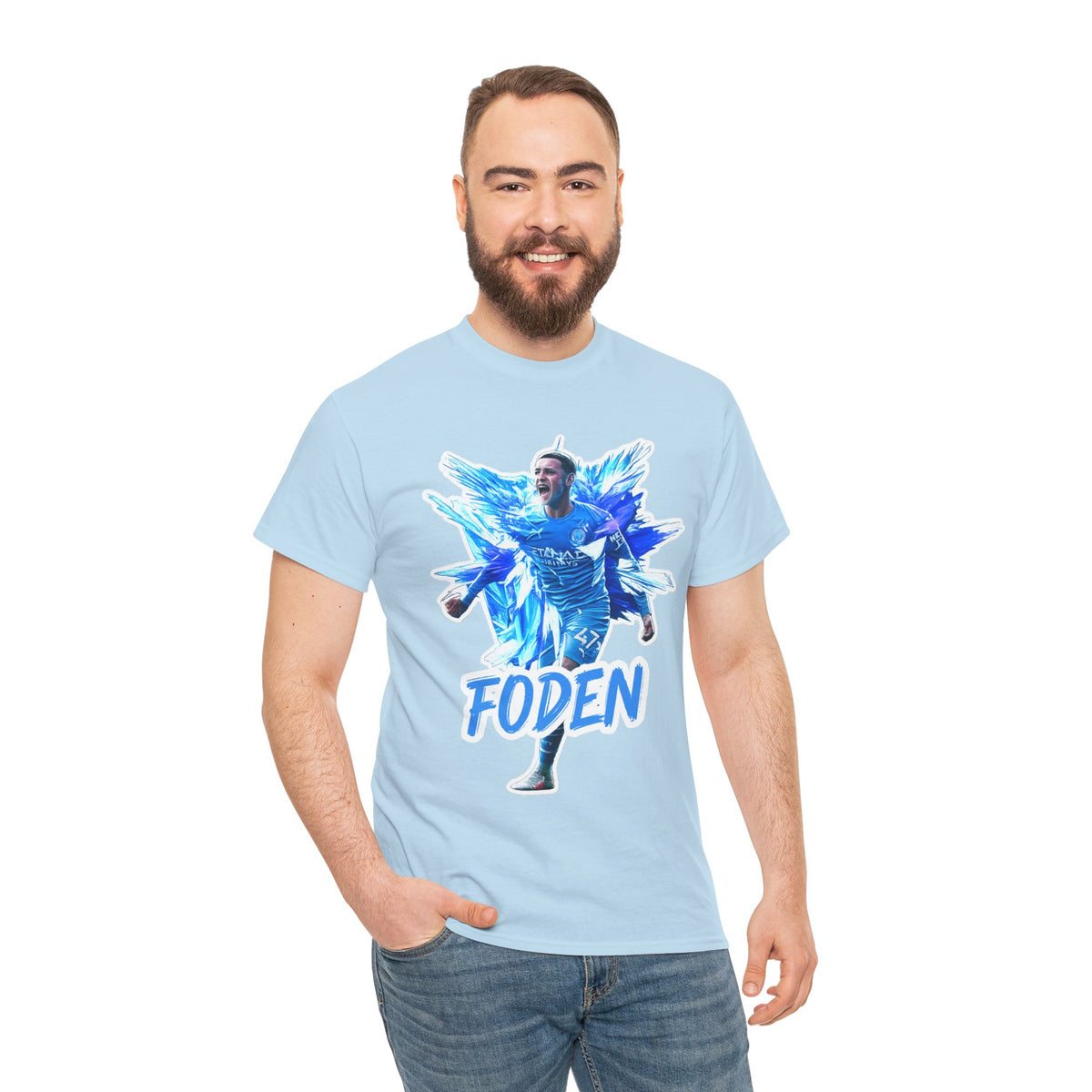 Phil Foden Manchester City Soccer T‑Shirt — Blue Graphic Football Fan Tee