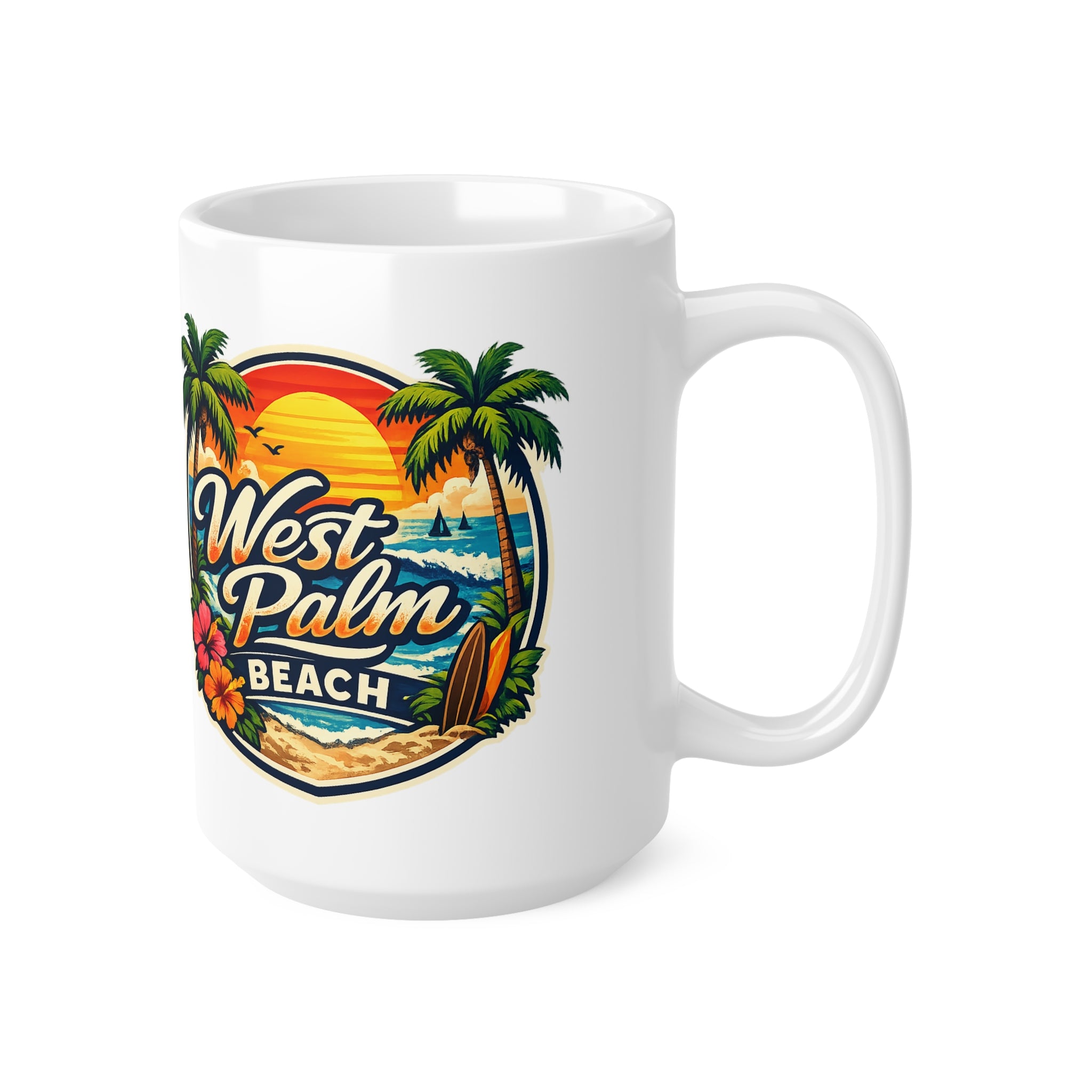West Palm Beach Ceramic Coffee Cups, 11oz, 15oz