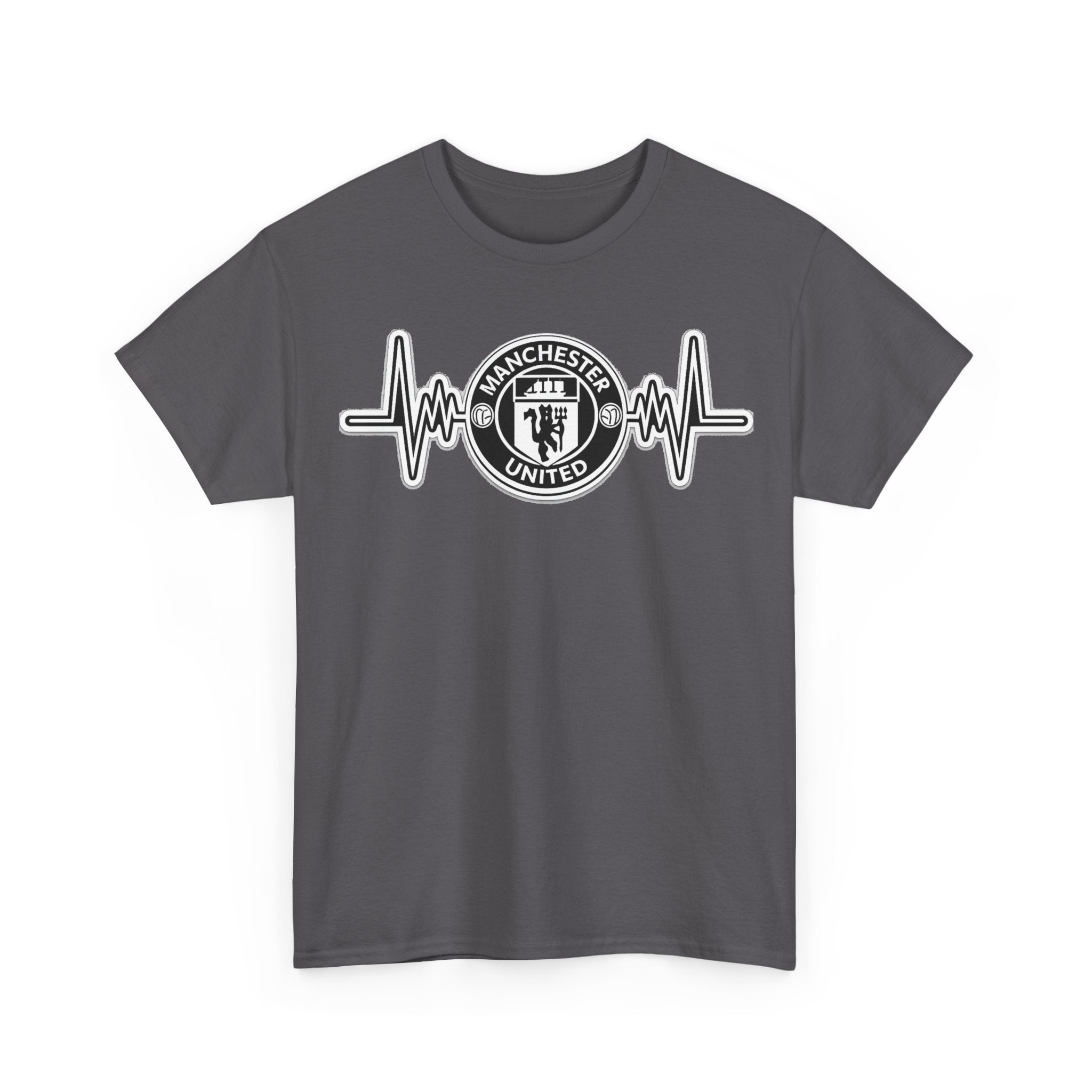 Manchester United Inspired Heartbeat T‑Shirt — Football Fan Pulse Tee