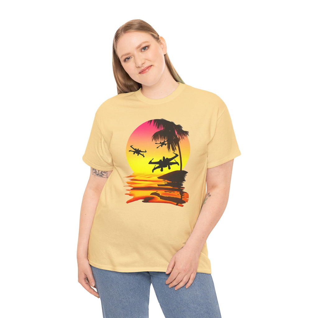 Star Wars X-Ring Sunset Beach Plane T-Shirt