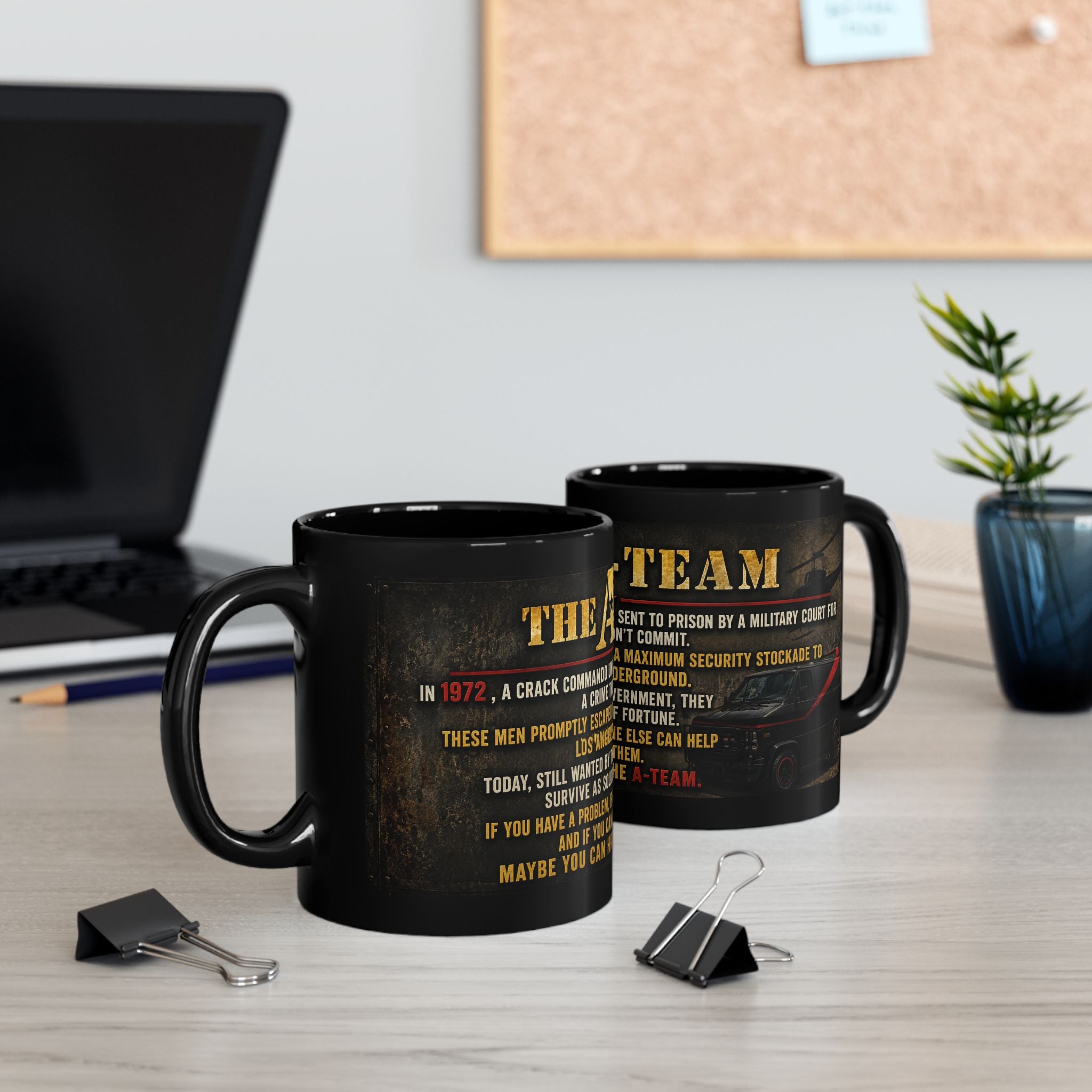 A-Team Quote Black Mug – Retro TV Show Coffee Cup (11oz/15oz)