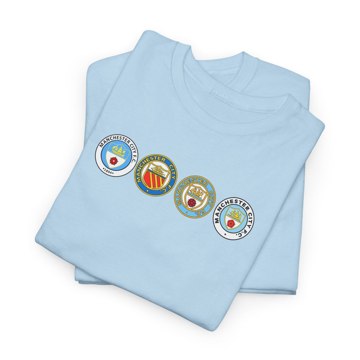 Man City Retro Crest Inspired Cotton T-Shirt
