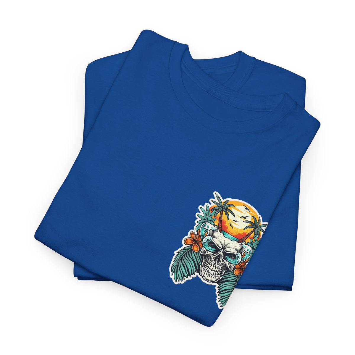 Tropical Skull Tee — Sunset Palm Beach Skull T-Shirt