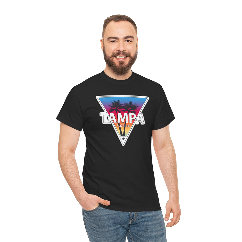 Tampa Retro Sunset Cotton T-Shirt
