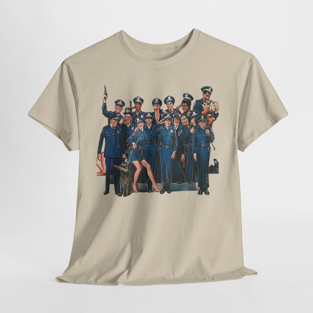 Police Academy Movie Inspired Cotton T‑Shirt — Retro Squad Photo Tee