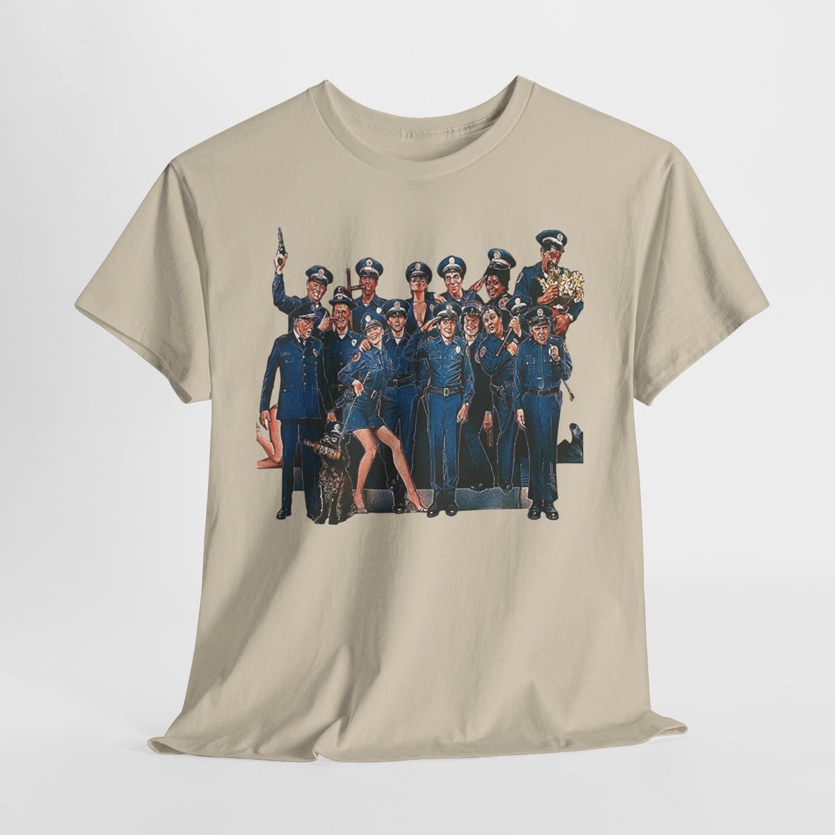 Police Academy Movie Inspired Cotton T‑Shirt — Retro Squad Photo Tee