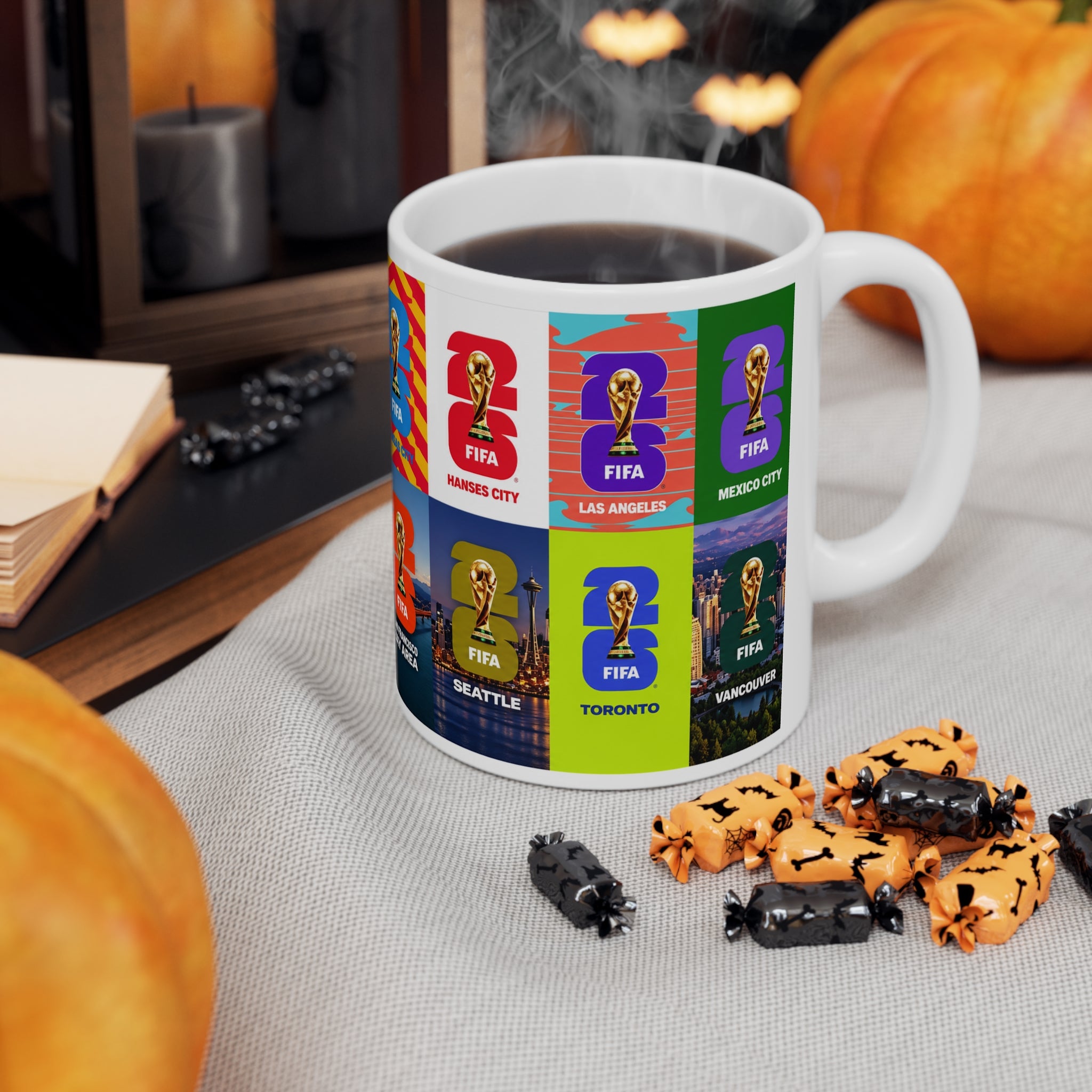 FIFA World Cup Cities Collage Mug — 11oz/15oz Ceramic Coffee Cup