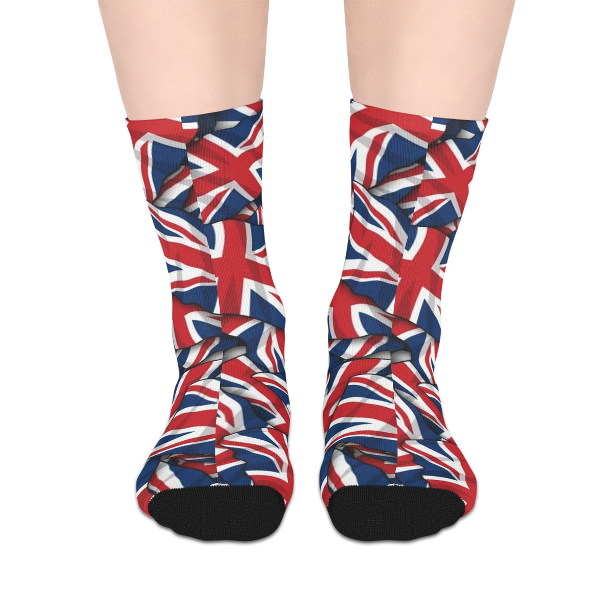 Union Jack Mid-Calf Socks — British Flag Patterned Socks for UK Pride & Events