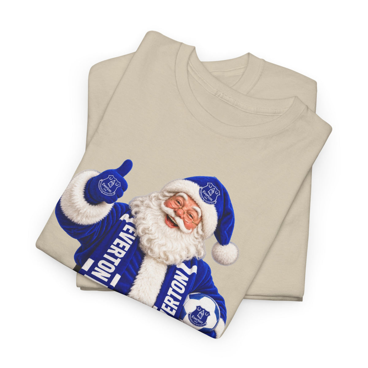 Everton Santa Scarf Christmas Tee - Holiday Vintage Santa T-Shirt