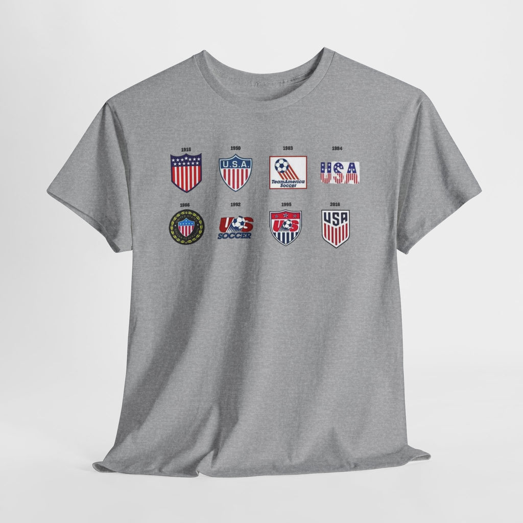 USA Soccer Logos Graphic Tee — Retro American Soccer Logo T‑Shirt