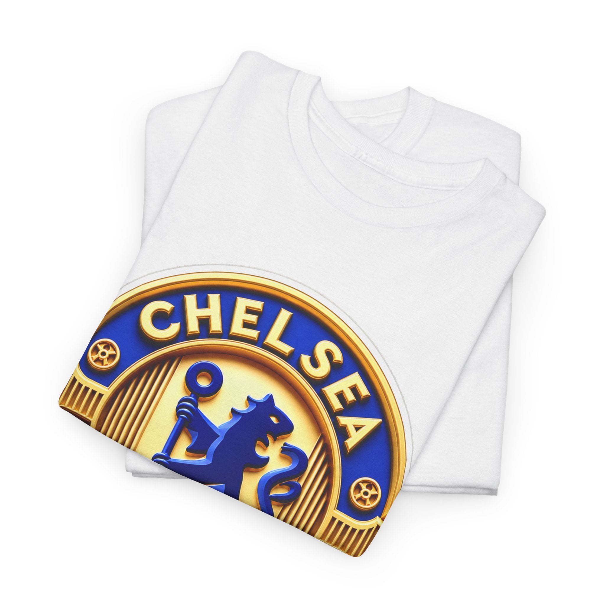 Chelsea Football Club Crest Tee — Retro Blue & Gold Soccer Emblem T-Shirt
