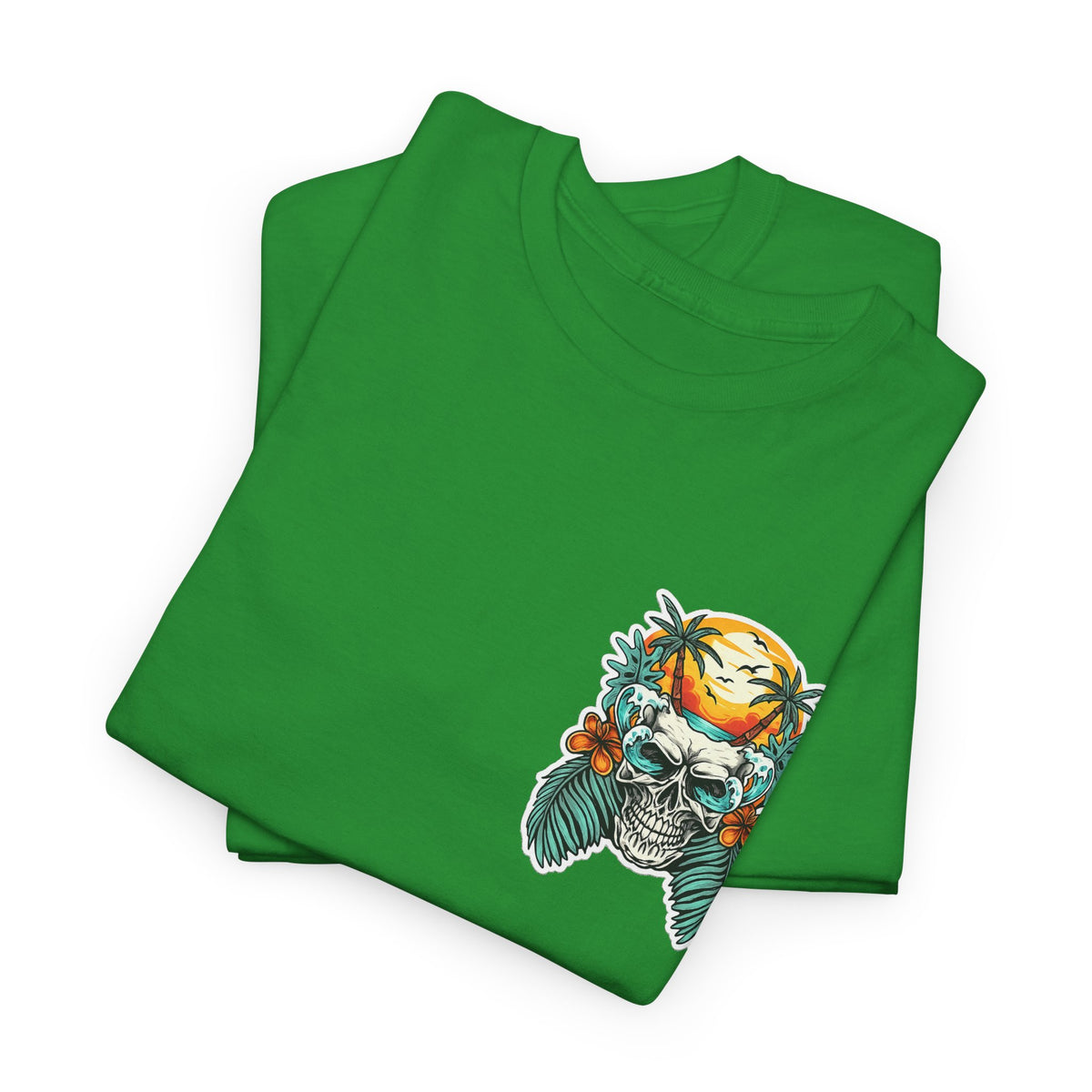 Tropical Skull Tee — Sunset Palm Beach Skull T-Shirt