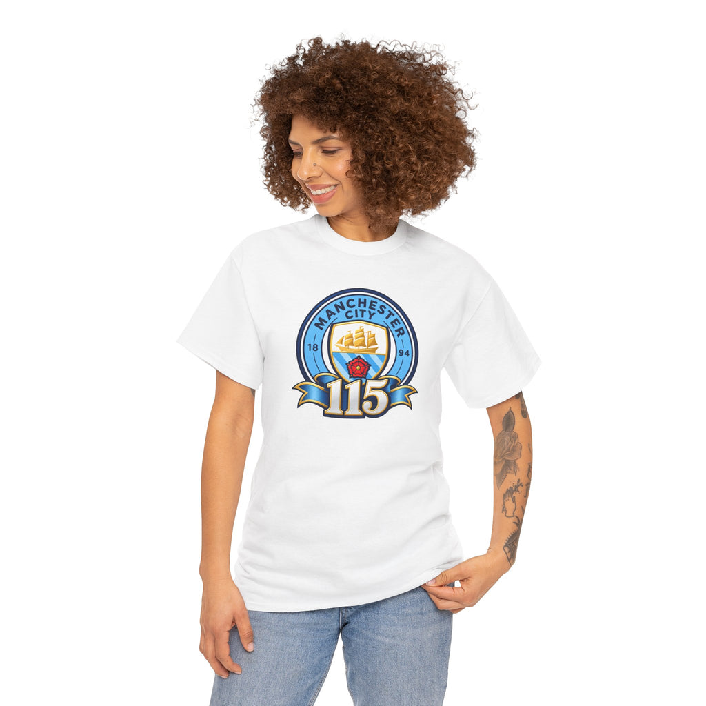 Manchester City 115th Crest Inspired Cotton T-Shirt