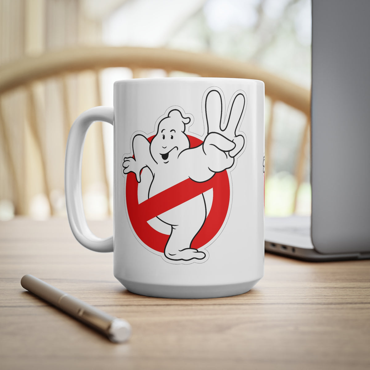 Ghostbusters 2 Logo Mug — Retro Ghost Logo Ceramic Coffee Cup (11oz & 15oz)