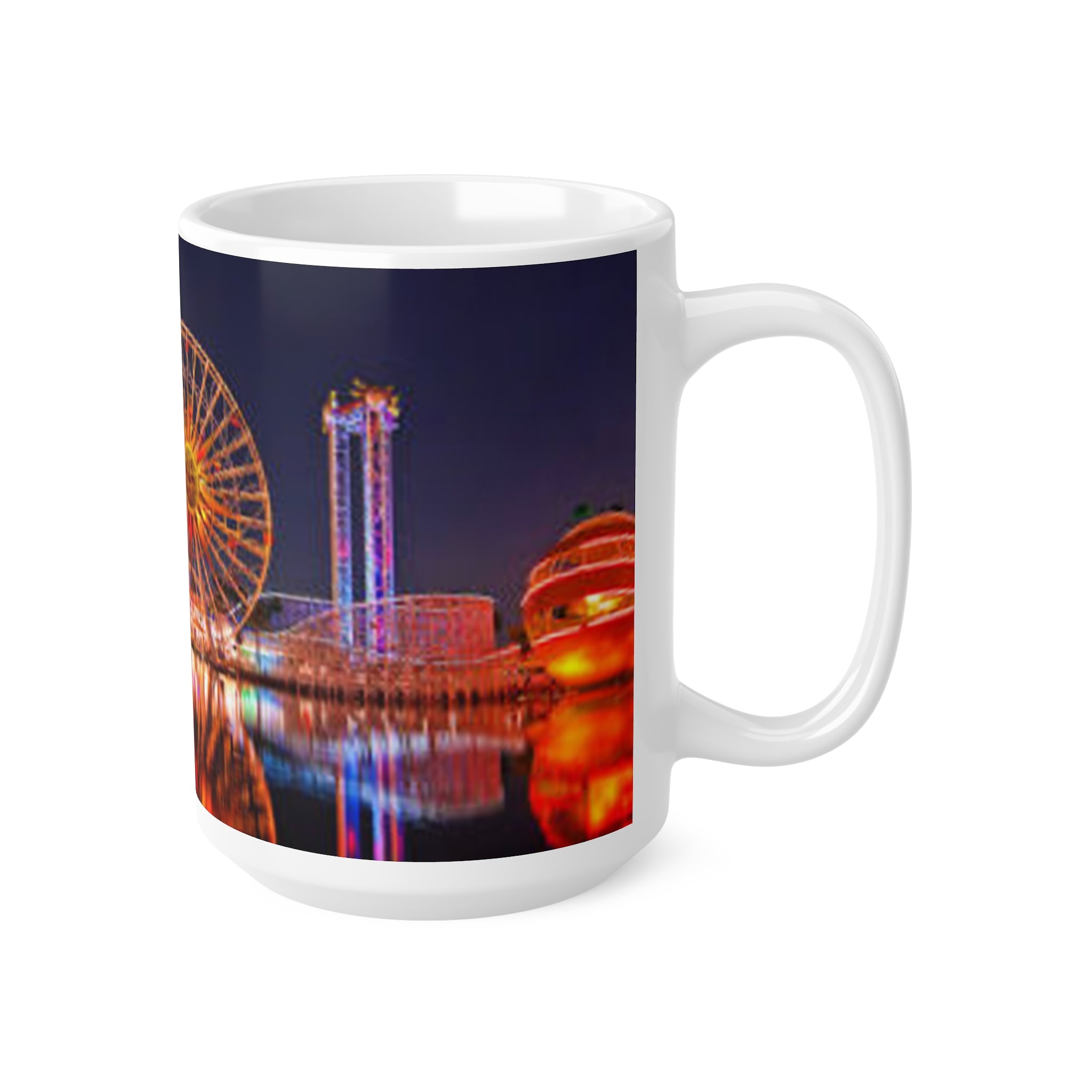Ferris Wheel Nightscape Mug — Scenic Amusement Park Coffee Cup (11oz & 15oz)