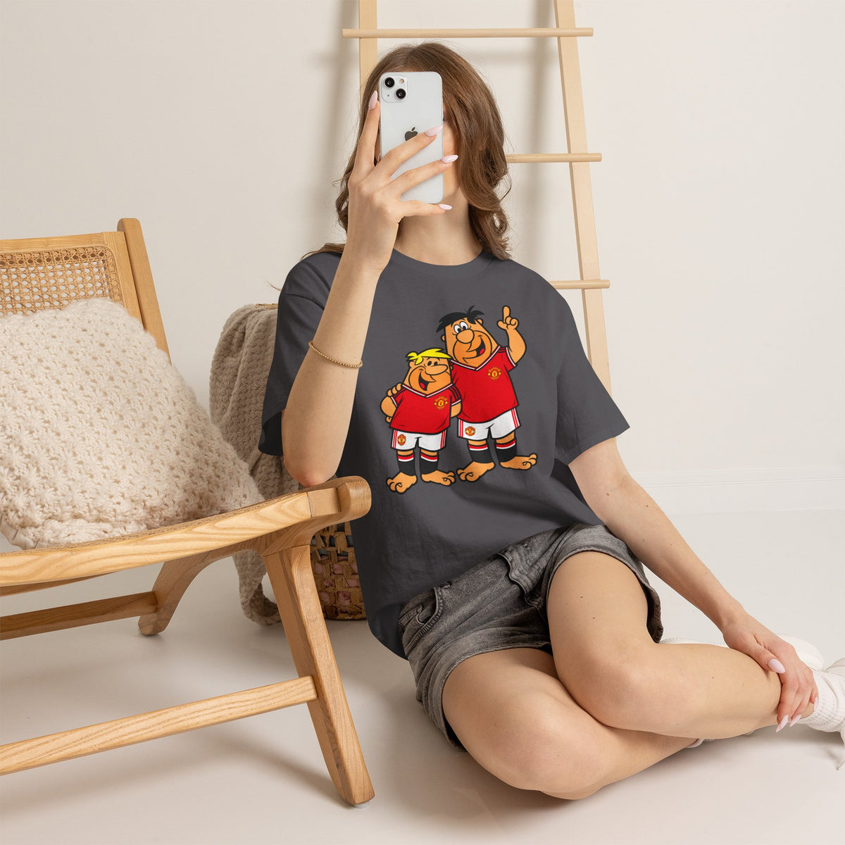 Manchester United The Flintstones Cartoon Football Fans T-Shirt