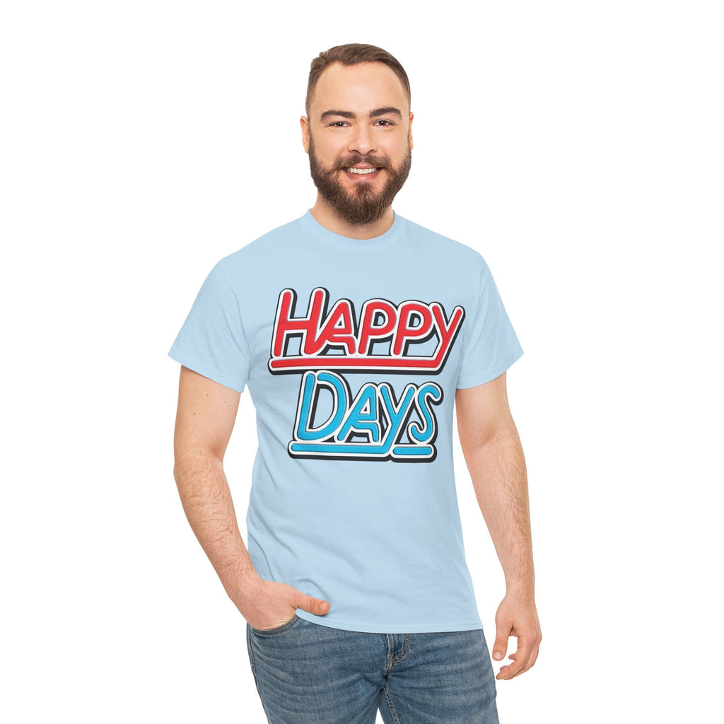 Happy Days T-Shirt — Retro Red & Blue Inspired Graphic Cotton T-shirt