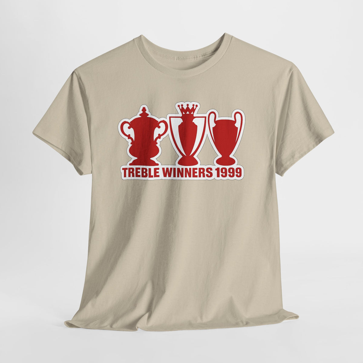 Manchester United Treble Winners 1999 Trophy Graphic Cotton T-Shirt