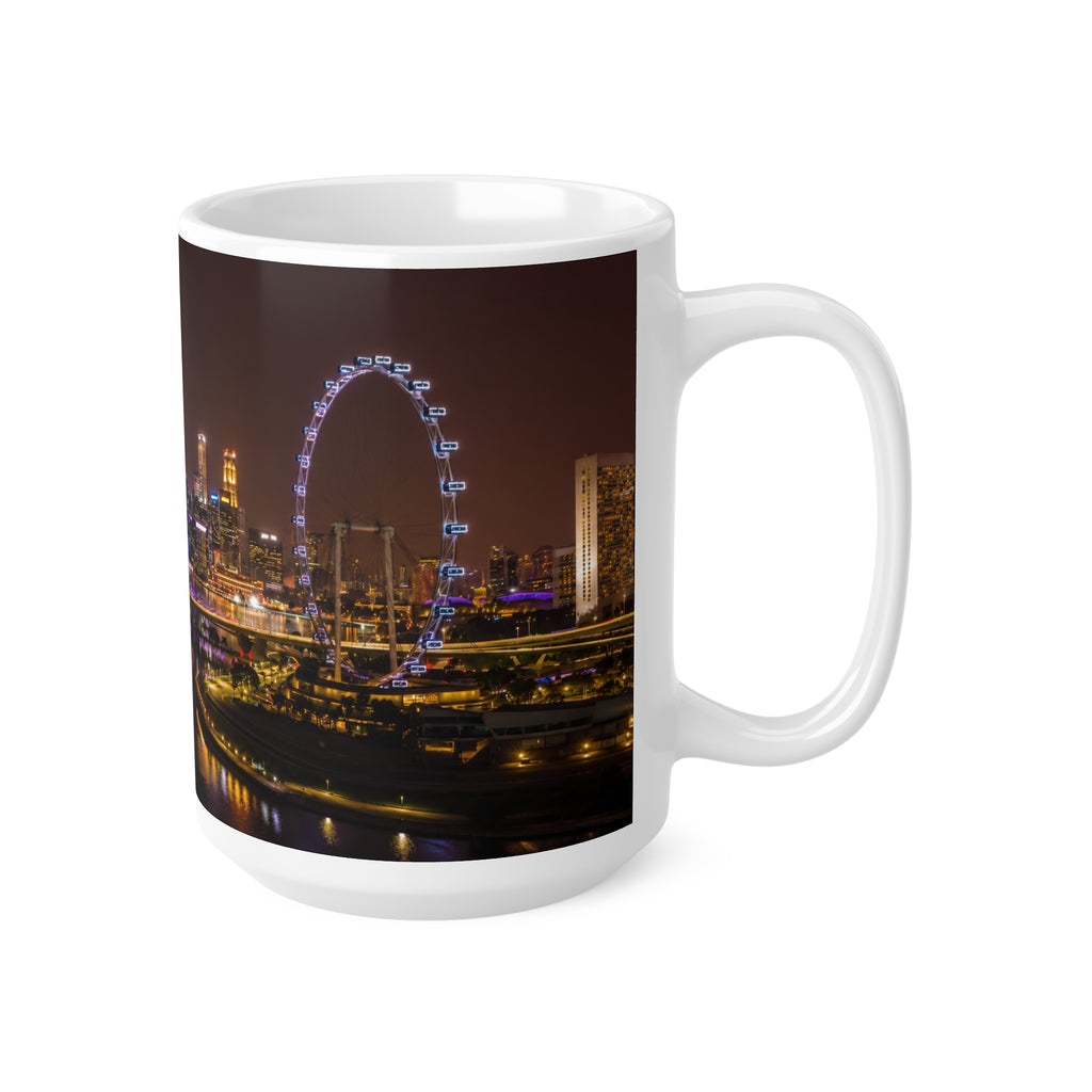 Singapore Night Skyline Coffee Mug — Marina Bay Sands Cityscape Ceramic Mug (11oz, 15oz)
