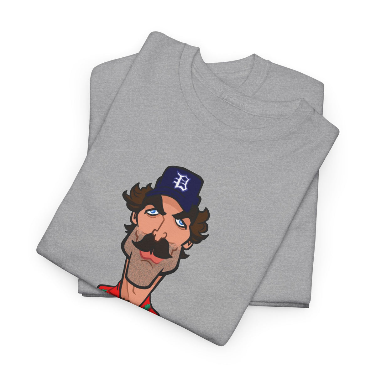 Magnum PI Retro Caricature T-Shirt — Retro Mustache Hat Portrait Tee