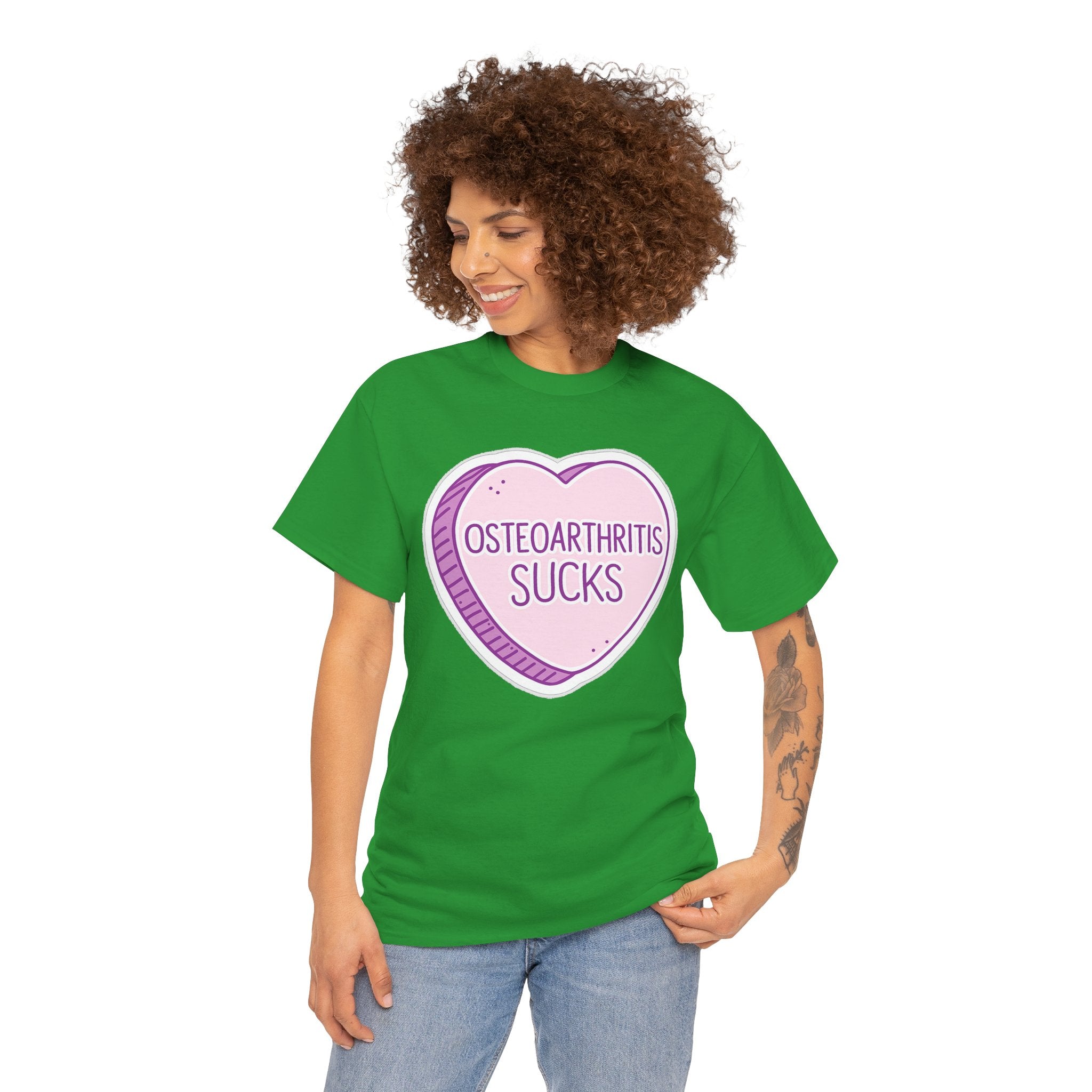 Osteoarthritis Sucks T-Shirt — Pink Heart Awareness Tee