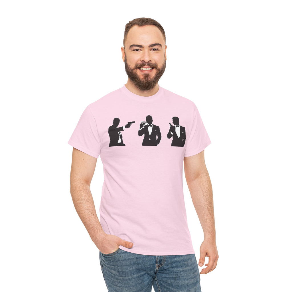 Bond in Suits Silhouette Tee — Classic James Bond Tuxedo Graphic Shirt