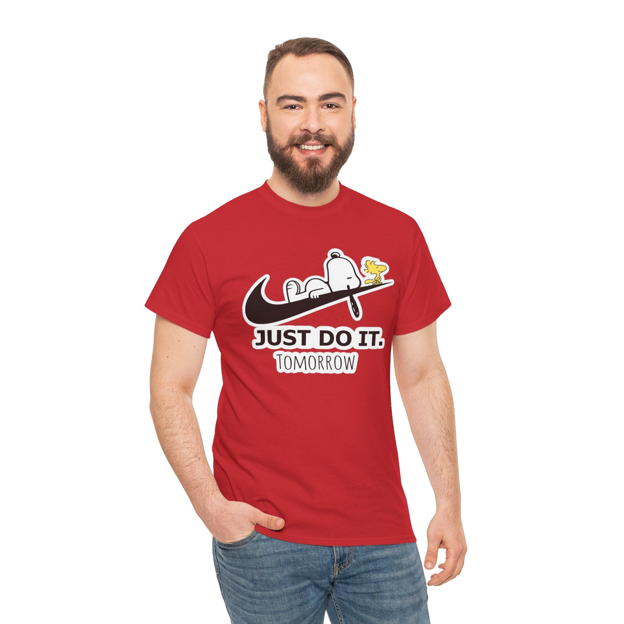 Snoopy "Just Do It Tomorrow" Graphic Cotton T-Shirt