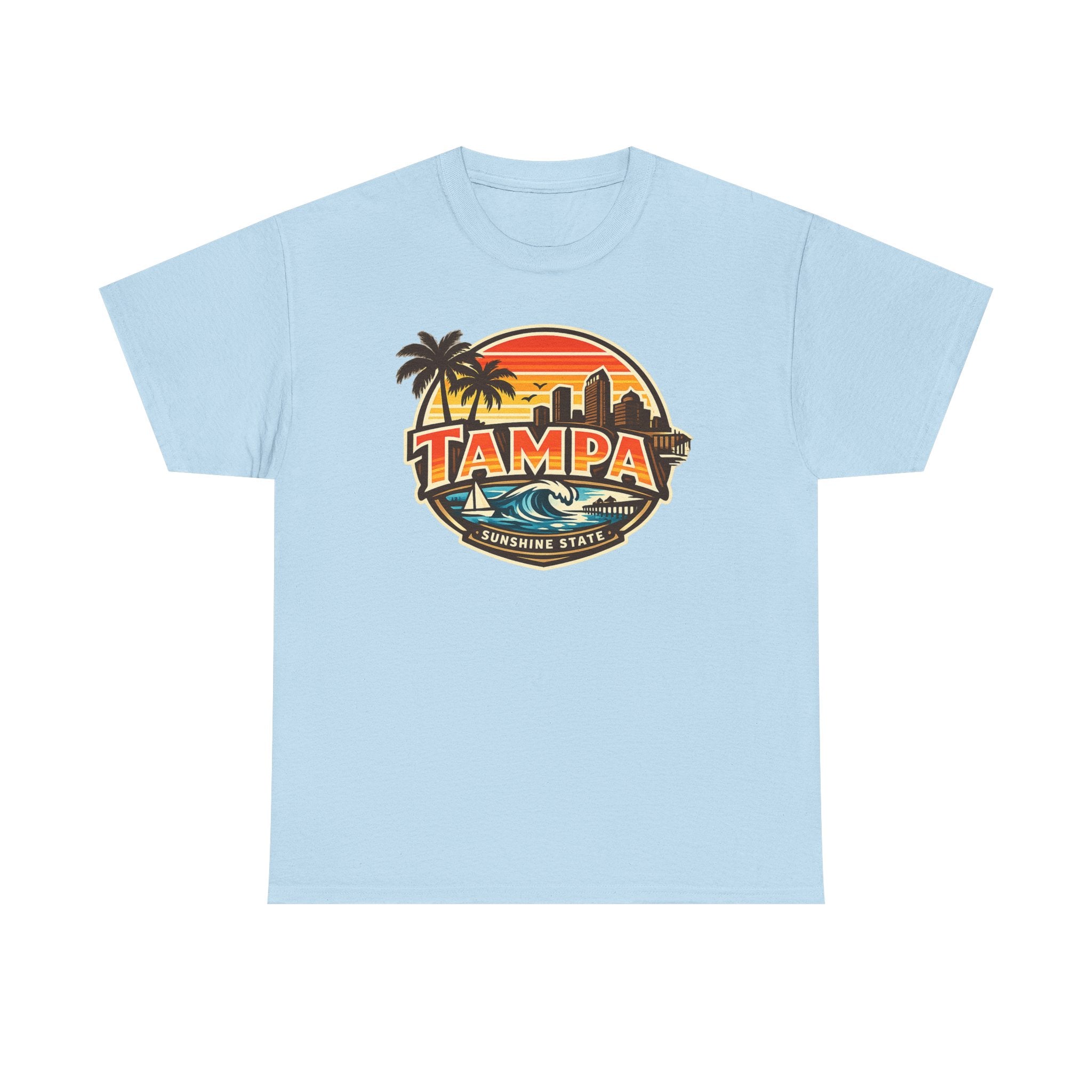Tampa Retro Sunset T-Shirt – Vintage Palm Beach Skyline Tee