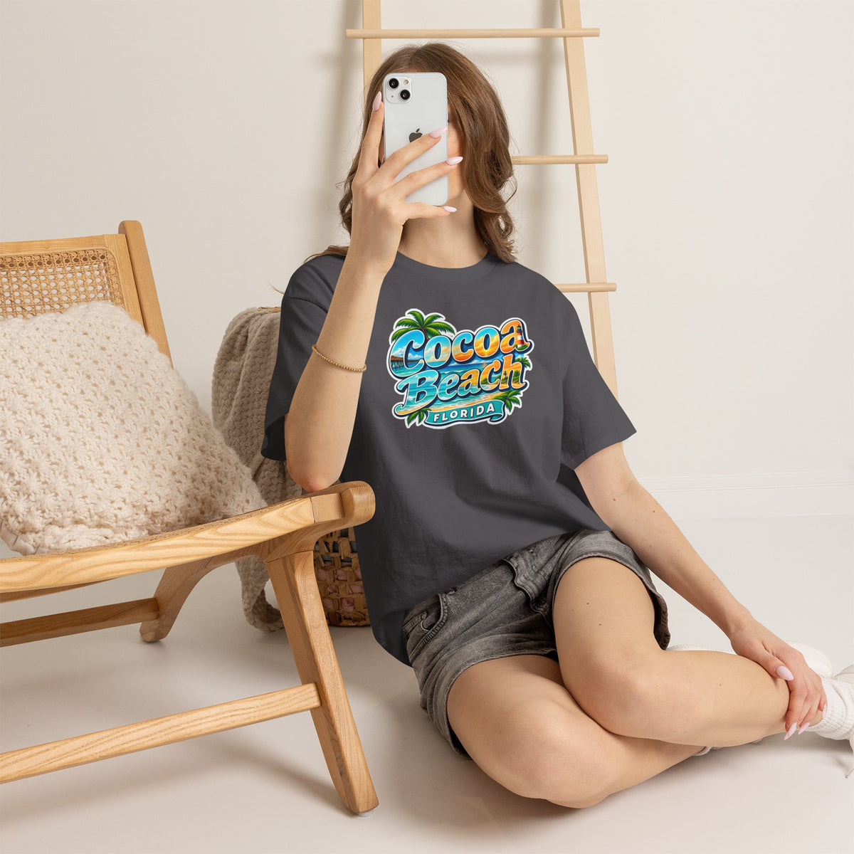 Cocoa Beach Florida Vintage Surf Cotton T-Shirt