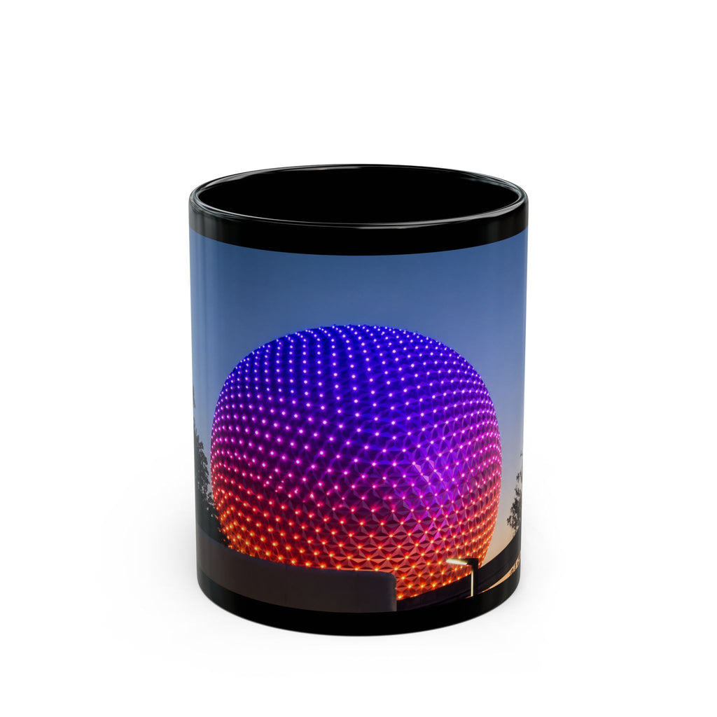 Epcot Spaceship Earth Sunset Mug — Colorful Neon Globe Coffee Cup (11oz/15oz)