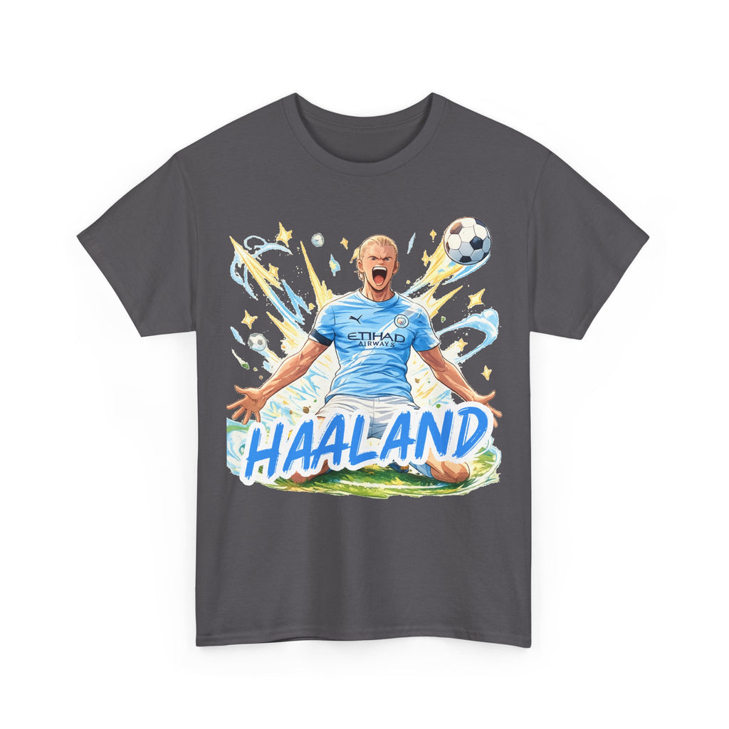 Erling Haaland Anime Fan Tee — Celebratory Football Player Graphic T-Shirt