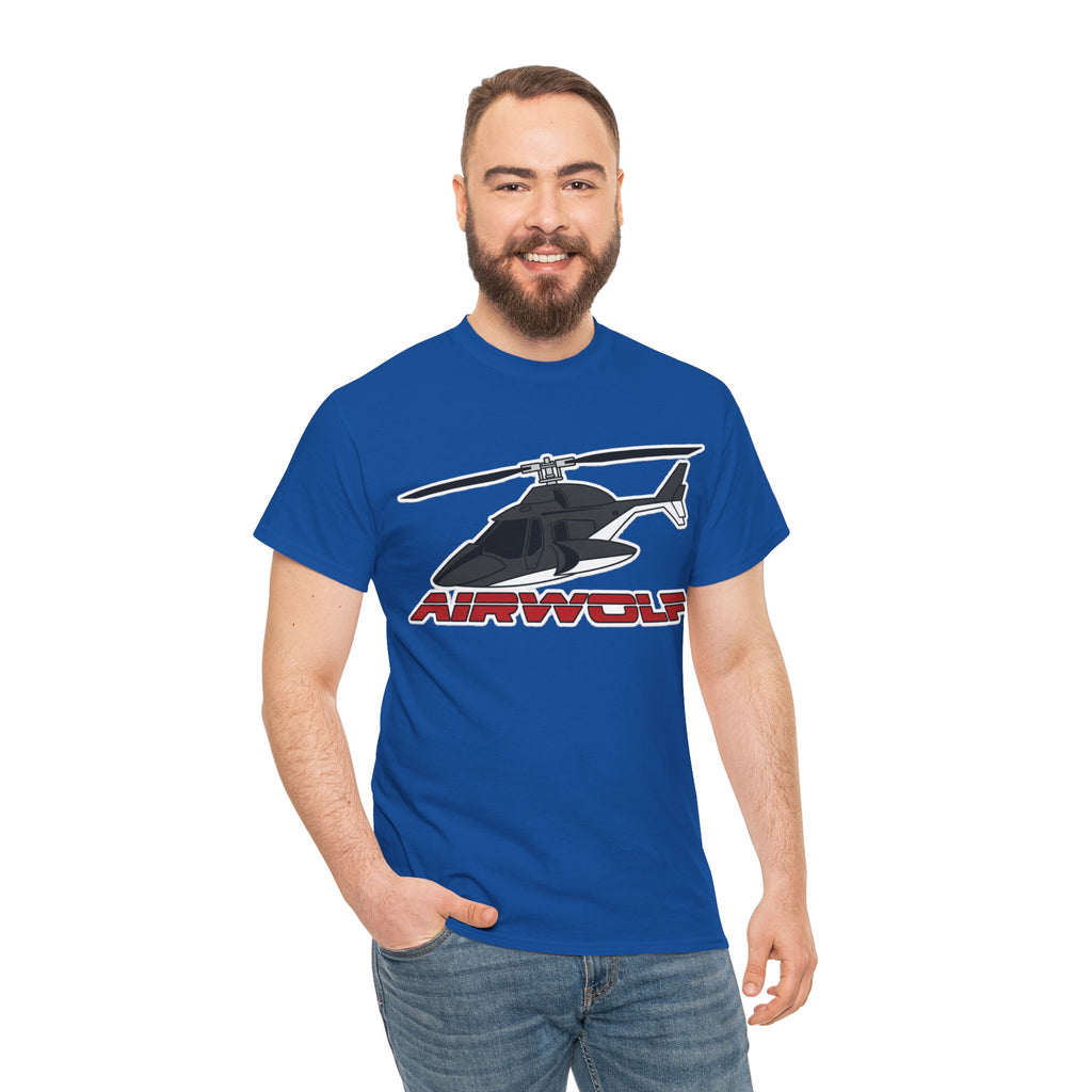 Helicopter Airwolf Tee — Retro Airwolf Logo Graphic T‑Shirt