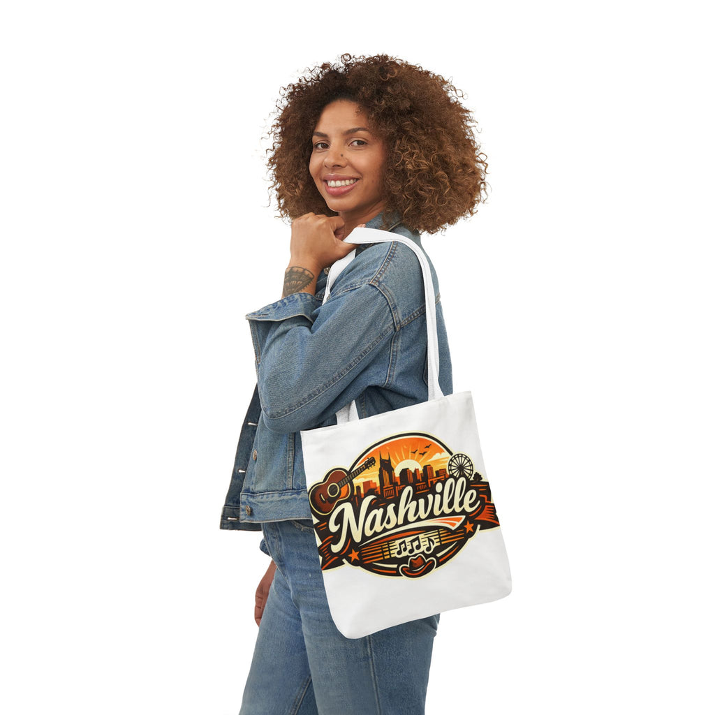 Nashville Sunset Tote Bag — Country Music Skyline Canvas Tote