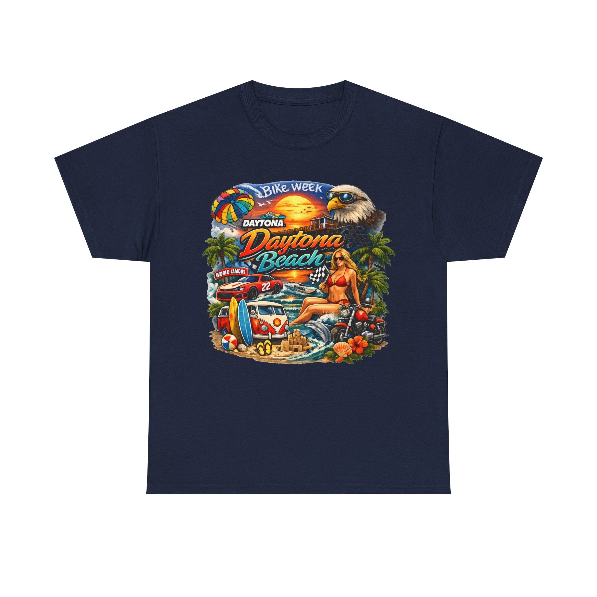 Daytona Beach Vintage Surf T-Shirt — Retro Sunset Palm Beach Tee